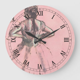 Dancer from Back, Hands on Hips by Edgar Degas Large Clock