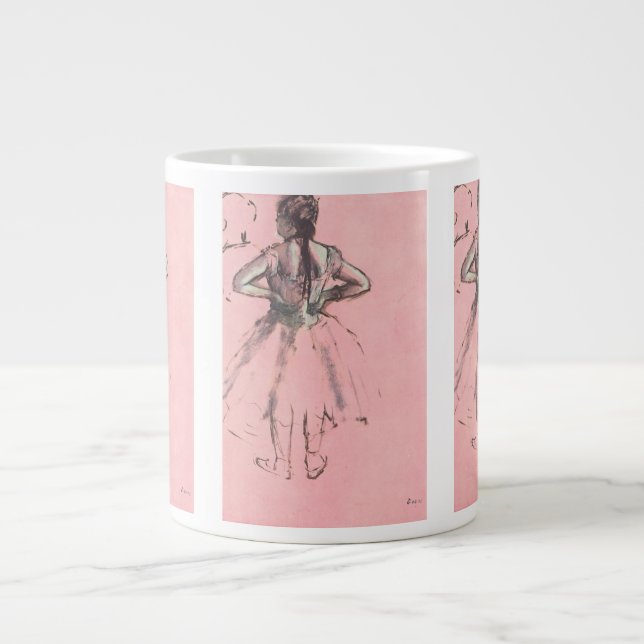 Dancer from Back, Hands on Hips by Edgar Degas Large Coffee Mug (Front)