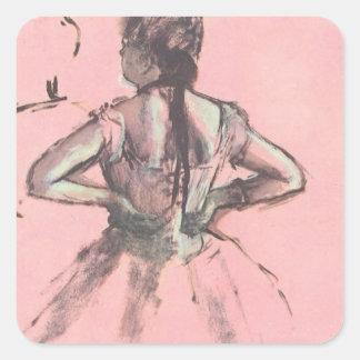 Dancer from Back, Hands on Hips by Edgar Degas Square Sticker