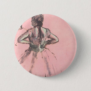 Dancer from the Back by Edgar Degas Vintage Ballet 6 Cm Round Badge