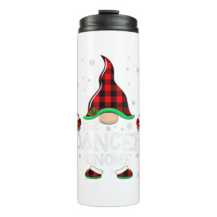 Dancer Gnome Buffalo Plaid Matching Family Christm Thermal Tumbler