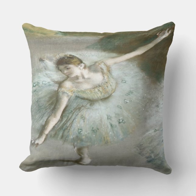 Dancer in Green by Edgar Degas  Cushion (Front)