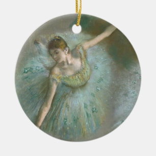 Dancer in Green Edgar Degas Ceramic Tree Decoration