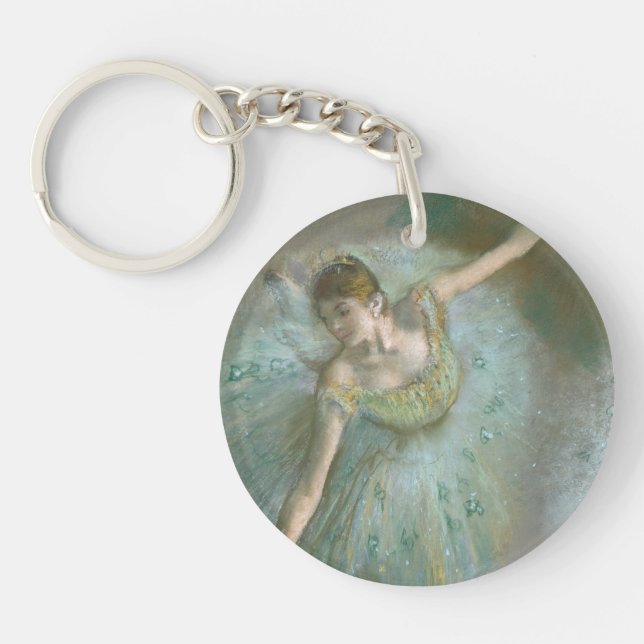 Dancer in Green Edgar Degas Key Ring (Front)