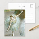 Dancer in Green | Edgar Degas Postcard<br><div class="desc">Dancer in Green (1883) by French impressionist artist Edgar Degas. Degas is famous for his pastel drawings and oil paintings. He was a master in depicting movement,  as can be seen in his many works of ballet dancers.

Use the design tools to add custom text or personalise the image.</div>
