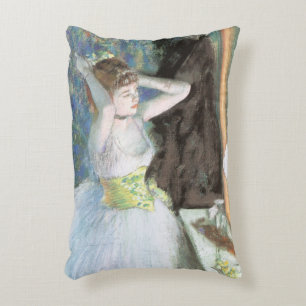 Dancer in Her Dressing Room by Edgar Degas Decorative Cushion