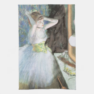 Dancer in Her Dressing Room by Edgar Degas Tea Towel