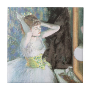Dancer in Her Dressing Room by Edgar Degas Tile