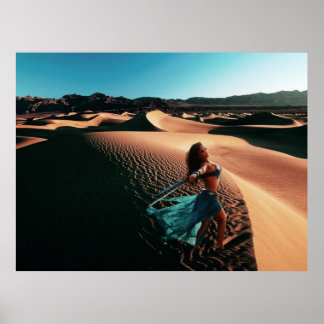Dancer in Sand Dunes Poster