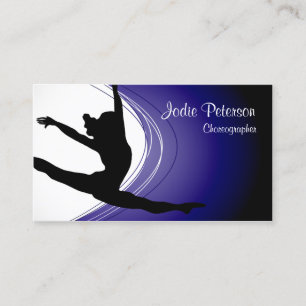 Dancer Jette Leap Silhouette Violet Business Card