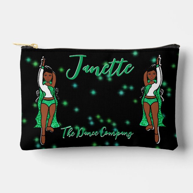 Dancer/Majorette  Green Spark Accessory Pouch (Front)