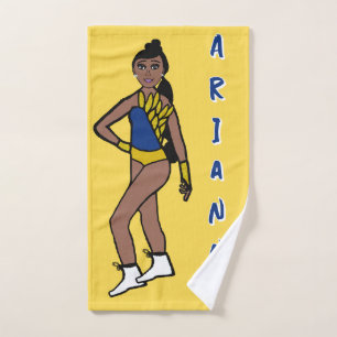 Dancer/Majorette Hand Towel Blue & Gold #1