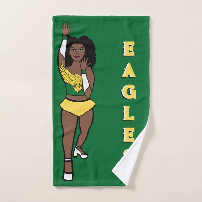 Dancer/Majorette Hand Towel Green Gold Eagle B (Hand Towel)