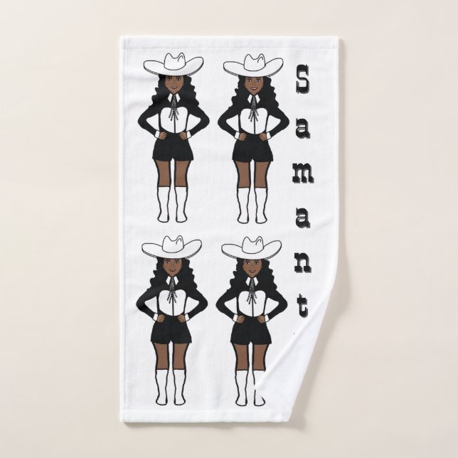 Dancer/Majorette Western Black White #1 Hand Towel (Hand Towel)