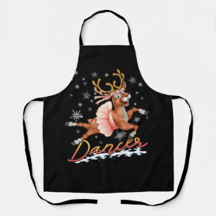 Dancer Merry Christmas Dancing Reindeer Deer Xmas Apron