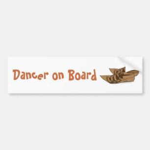 Dancer on Board Folk Dancing Balkan Opanke Shoes Bumper Sticker