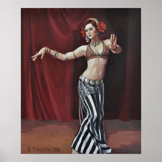 Dancer on dark red poster (Front)