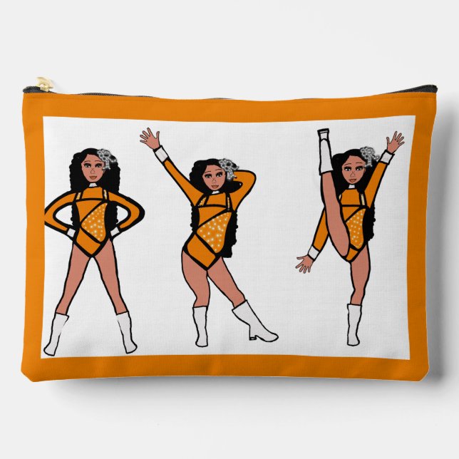  Dancer Orange Diamond  B Accessory Pouch (Front)