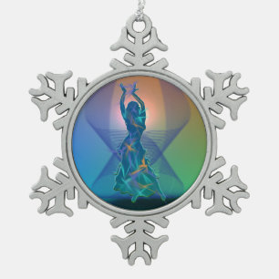 Dancer *Pheja* Snowflake Pewter Christmas Ornament