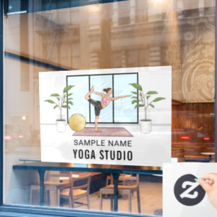 Dancer Pose Balancing Woman Custom Yoga Studio Window Cling