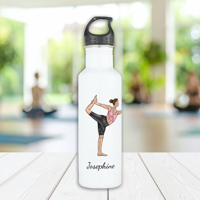 Dancer Pose Yoga Natarajasana With Custom Name 710 Ml Water Bottle (Creator Uploaded)