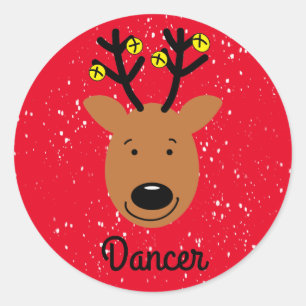 Dancer Reindeer Classic Round Sticker
