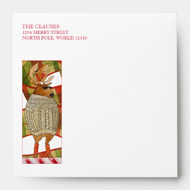 DANCER REINDEER Square Envelopes (5.25 Cards) (Front)