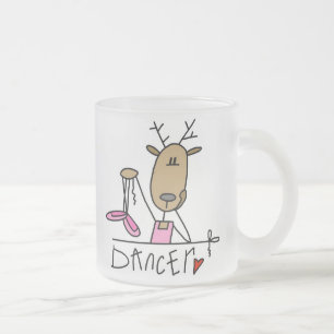 Dancer Reindeer T-shirts and Gifts Frosted Glass Coffee Mug