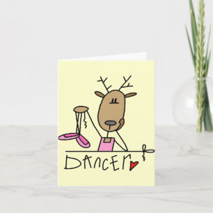 Dancer Reindeer T-shirts and Gifts Holiday Card
