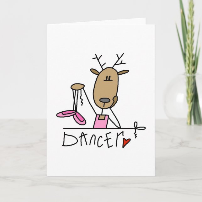Dancer Reindeer T-shirts and Gifts Holiday Card (Front)