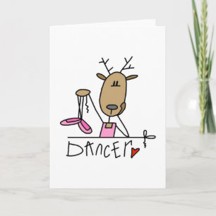 Dancer Reindeer T-shirts and Gifts Holiday Card