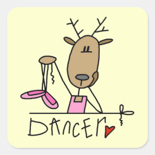 Dancer Reindeer T-shirts and Gifts Square Sticker