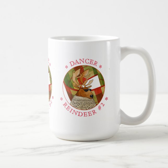 DANCER REINDEER Tall White Mug (Right)