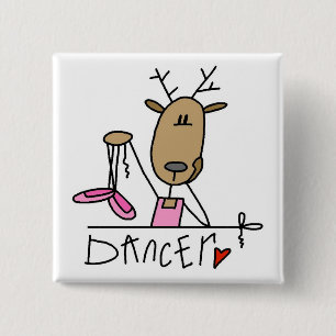 Dancer Reindeer Tshirts and Gifts 15 Cm Square Badge