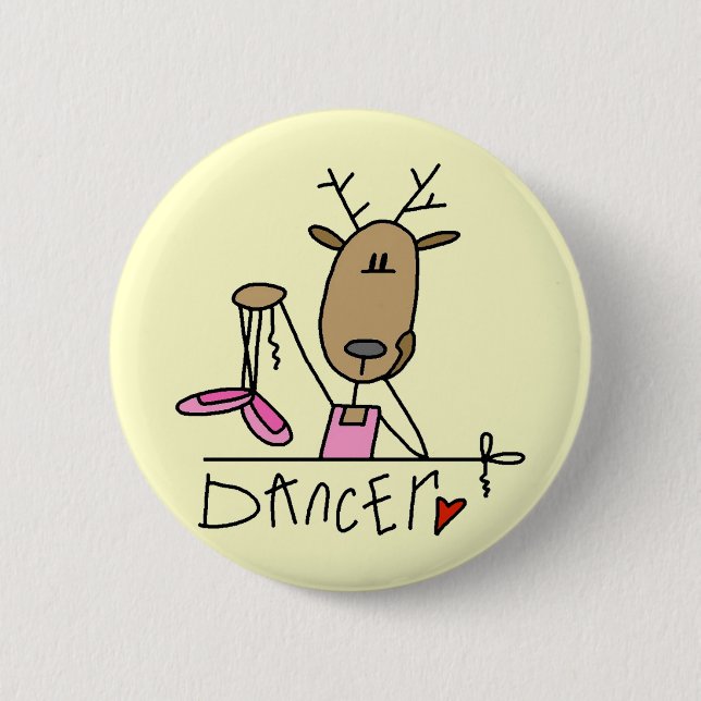 Dancer Reindeer Tshirts and Gifts 6 Cm Round Badge (Front)