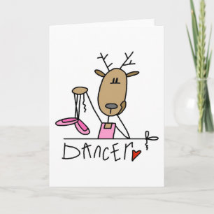Dancer Reindeer Tshirts and Gifts Holiday Card