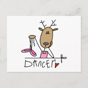 Dancer Reindeer Tshirts and Gifts Postcard