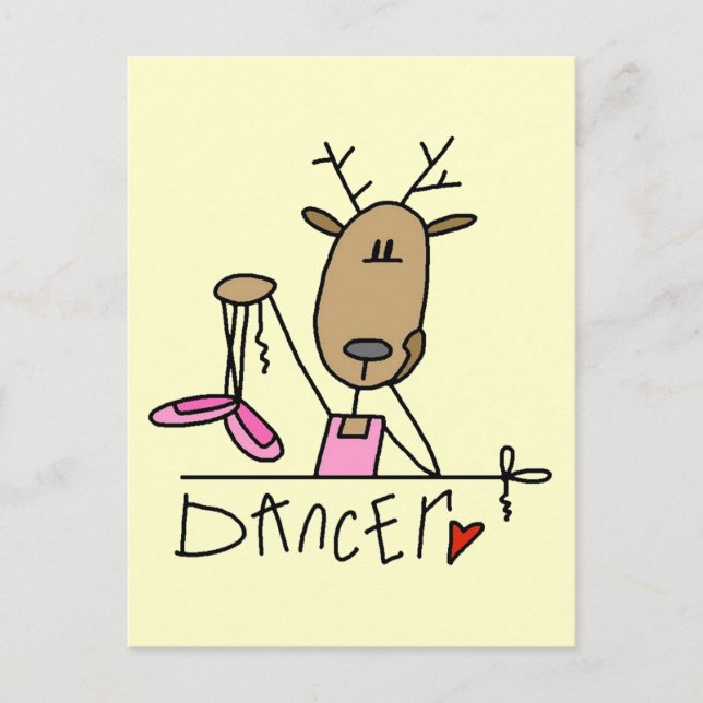 Dancer Reindeer Tshirts and Gifts Postcard (Front)