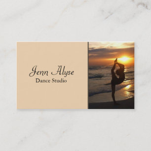 Dancer Silhouette, Beach at Sunset Dance Studio Business Card