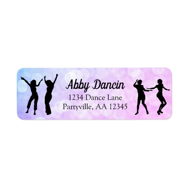 Dancer Silhouette Dance Birthday Party Address (Front)