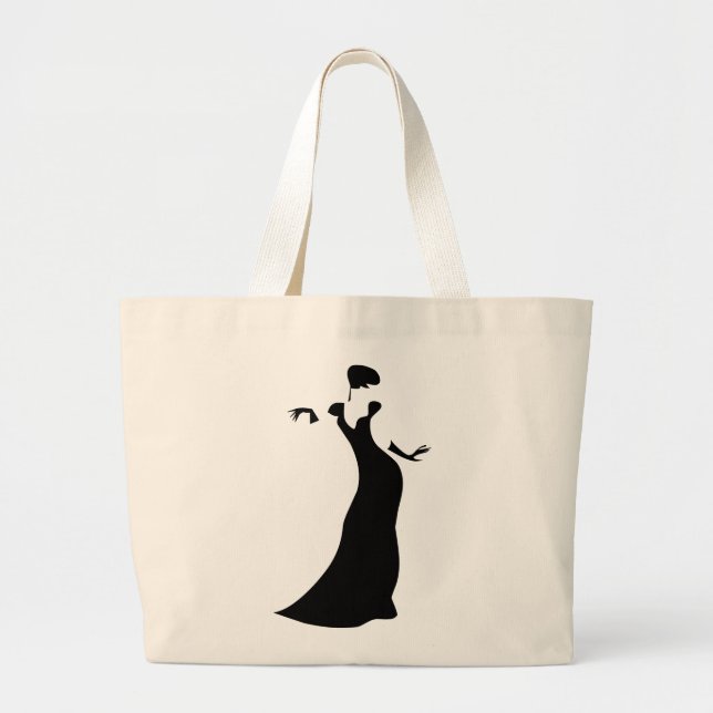 Dancer Silhouette Large Tote Bag (Front)