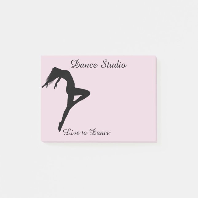 Dancer Silhouette Personalised Pick Any Colour Post-it Notes (Front)