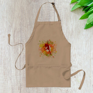 Dancer Silhouette with Floral Swirls Standard Apron
