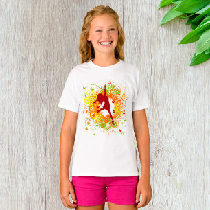 Dancer Silhouette with Floral Swirls T-Shirt