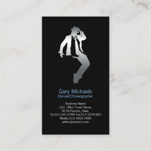 Dancer Silver Silhouette Dancer Business Card