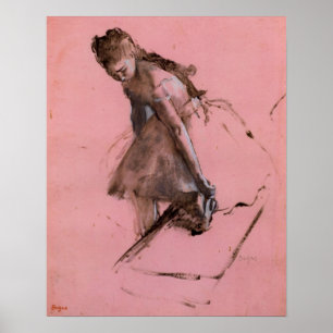 Dancer Slipping on Her Shoe by Edgar Degas Poster