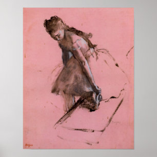 Dancer slipping on her shoe by Edgar Degas Poster