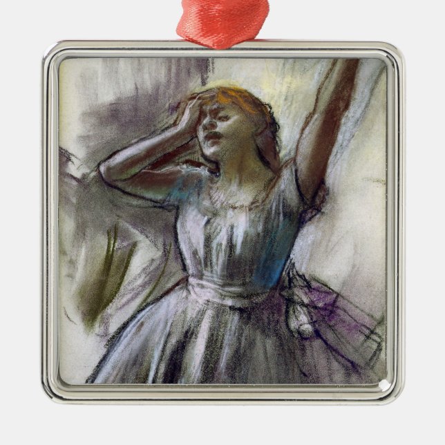 Dancer Stretching by Degas Metal Tree Decoration (Front)