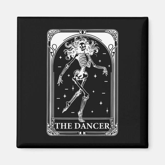 Dancer Tarot Card Skeleton Dancing Daughter Teache Magnet (Front)