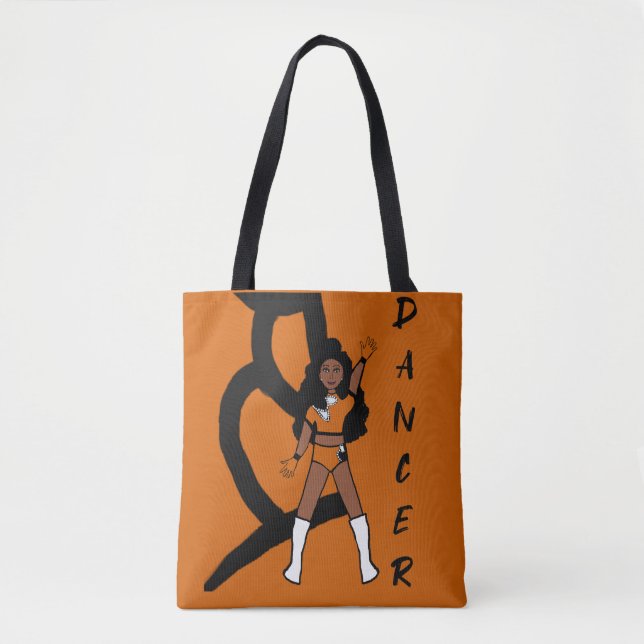 Dancer Two Colour Tote Orange & White Bag (Front)